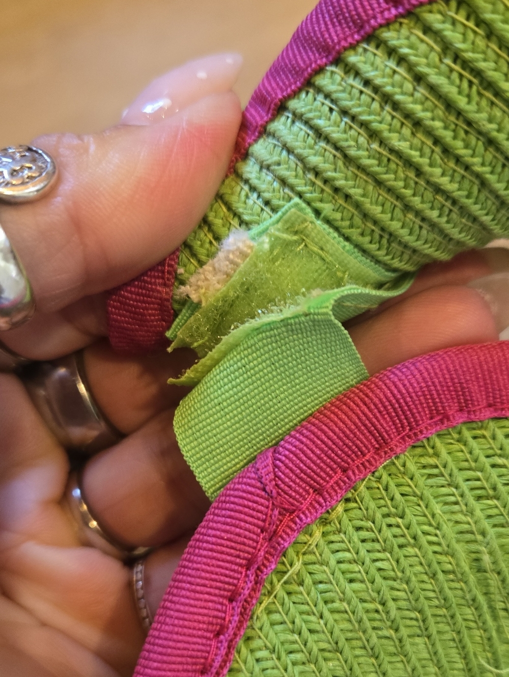 Sun "N" Sand Green/Pink Accent Packable Sun Hat - Picture 4 of 6